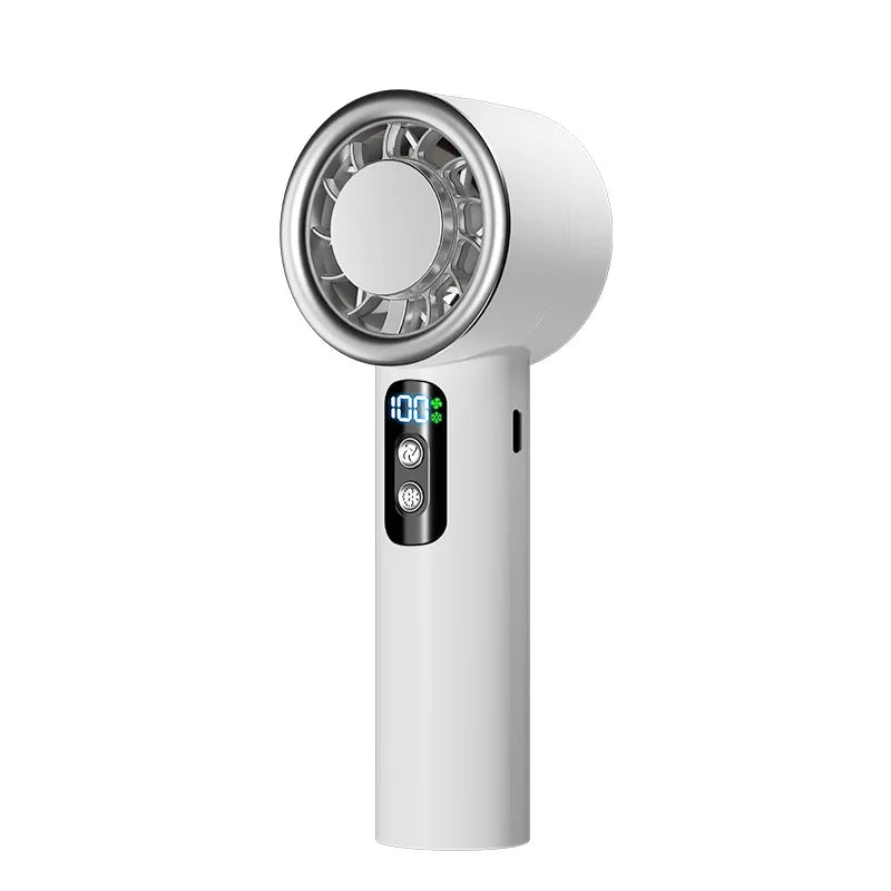 Portable Handheld Turbo Fan – 3-Speed Mini Personal Cooling Fan with Ice Compress Function